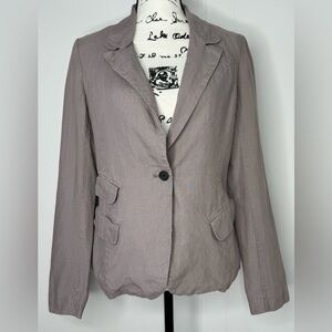 Loft 100% Linen Pewter Lined Blazer Size 4